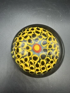 Jennifer Holmes Hand Blown Studio Art Glass Millefiori Paperweight - Picture 1 of 10