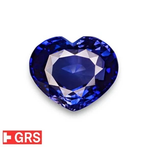 GRS Certified MADAGASCAR Blue Sapphire 4.46 Ct. Natural Unheated HEART Eye-Clean - Picture 1 of 5