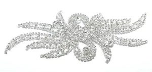 1 Applikation Strass 14x6,5 cm Crystal-Stein-Silber Art. A1850 - Bild 1 von 2