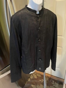 John Varvatos LUXE Linen Jacket with Mandarin Collar- Large-NWT - Picture 1 of 8