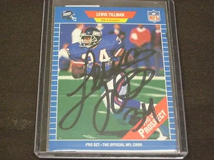 NY GIANTS SUPER BOWL XXV CHAMPION LEWIS TILLMAN AUTOGRAPHED ROOKIE CARD W/COA - Picture 1 of 3