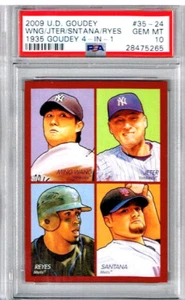 2009 Upper Deck Goudey Derek Jeter PSA 10 1935 Goudey 4 in 1 - Picture 1 of 2