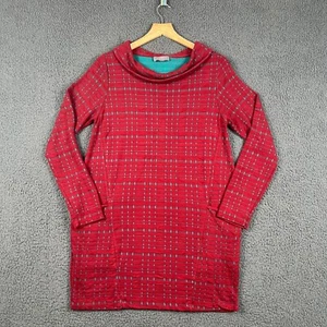 SAHARA Dress Womens S Red Stretch Knee Length Jumper Cowl Neck Long Sleeve - Picture 1 of 9