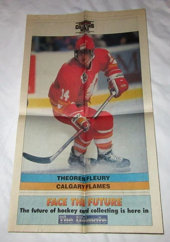 THEOREN FLEURY The Hockey News POSTER 1991 Calgary Flames NHL 75th Anniversary Cover