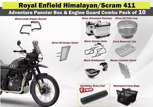 Royal Enfield "Himalayan/Scram Panniers Box & Engine Guard Combo Pack of 10" - Picture 1 of 12