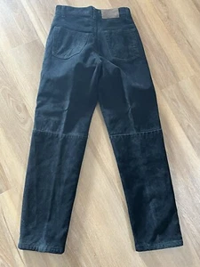 Skotts Suede Leather Pants Mens 28x30 Black Dark Wash Washable Suede - Picture 1 of 9