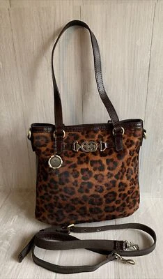 Patricia Nash Leopard Lundy Leather Convertible Crossbody Tote 10th Anniversary - Image 1 of 4