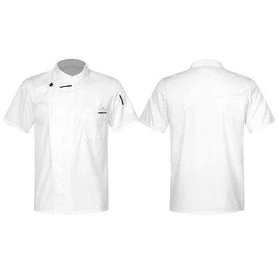 Womens Mens Chef Panel Coat Unisex Tops Kitchen Uniform Restaurant Shirt Hotel - Image 1 of 3