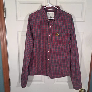 Abercrombie & Fitch Muscle Button Down Hemd Herren Größe XXL Rot Grün Muscle Fit - Bild 1 von 17