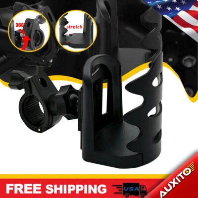 Adjustable Handlebar Motorcycle Holder Cup Drink Bottle Water Mount Fit ATV Bike - Image 1 of 4