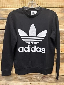 Adidas Originals Kid's Trefoil Crew Sweatshirt - Black/White (ED7797) SH(S673T) - Picture 1 of 3