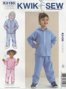 Kwik Sew Pattern 3150 Hoodie Sweatshirt Trousers for Knit Fabrics Toddlers New - Picture 1 of 10