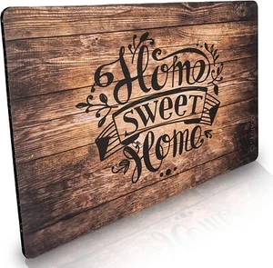 Fußmatte innen & außen 50x70cm, Home Sweet Home Holzoptik Schmutzfangmatte Groß - Bild 1 von 7