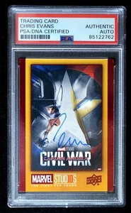 Certificado PSA Chris Evans como Capitán América FIRMADO 2018 Civil War 10th Marvel - Imagen 1 de 2