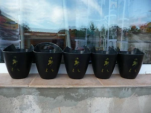 5pcs ice bucket Johnnie Walker plastic BROKEN Only for decoration black used - Bild 1 von 7