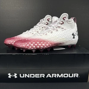 Under Armour Spotlight Clone 3.0 MC Football Cleats White/Red Mens Size 11 New - Picture 1 of 8