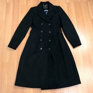J. Crew Zweireiher Top Mantel in Double Serge Wolle 6 Jacke BA522 schwarz neuwertig - Bild 1 von 15
