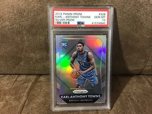2015 Karl- Anthony Towns Silver Prizm *Stated On Back* #328 GEM MT 10 RC 🔥 - Picture 1 of 2