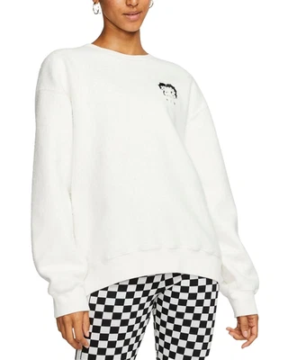 NIKE X OLIVIA KIM NRG Betty Boop Bordado Vellón Difuso Crew Sudadera XL Foto 1 de 4