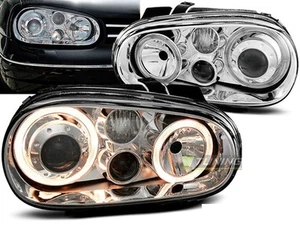 Ajovalot mallille for VW GOLF 4 IV 97-03 Angel Eyes Chrome UK RHD/LHD LPVW42WL X - Bild 1 von 13