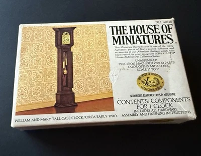 Dollhouse Grandfather Clock House Of Miniatures Handmade Kit with Box 40018 - Image 1 of 3