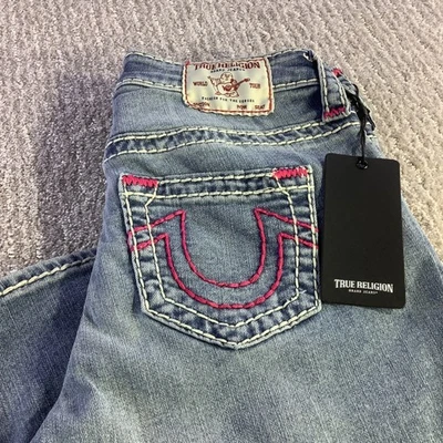 Pantalones de mezclilla True Religion Billie tiro medio rectos Super T para mujer talla 29 nuevos con etiquetas Foto 1 de 4
