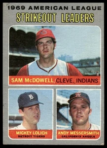 1970 Topps #72 1969 AL Strikeout Leaders (McDowell / Lolich / Messersmith) VG-EX - Picture 1 of 2
