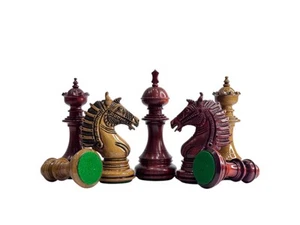The Sikh Empire Luxury Chess Pieces Only Set- Budrose Wood & Lacquered Antiqued - Picture 1 of 8
