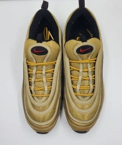 Nike Air Max 97 OG Hombres Talla 12 Metálico Bala Dorada Rojo Cuadros 884421-700 Usado en Excelente Condición - Imagen 1 de 8