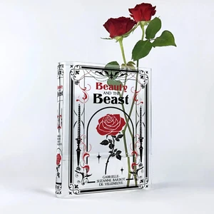 Beauty and the Beast Acrylic Book Vase, Inspired Home Decor, Acrylic Flower Vase - Picture 1 of 9