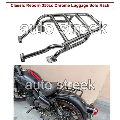 Fit For Royal Enfield Classic Reborn 350 "Rear Solo Luggage Rack Chrome" - Image 1 of 4