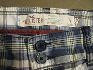Junior Größe 0 Hollister Damen Baumwolle kariert über Knie Shorts mit gefaltetem Bündchen - Bild 1 von 4