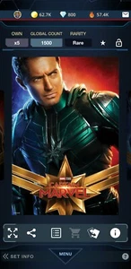 Topps Marvel Collect DIGITAL CAPTAIN MARVEL POSTER YONN-ROGG - Picture 1 of 1