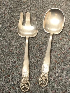 HEAVY GORHAM BLACK STARR & FROST REPOUSSE SALAT SERVIER SET - Bild 1 von 8