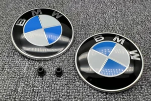 Original BMW Replacement 82mm Front 74mm Rear Emblem Badge With 2pcs Grommets - Picture 1 of 6
