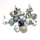 15 Pcs Indian Assorted Ceramic Printed Knobs Cupboard Pull Drawer Cabinet Pull