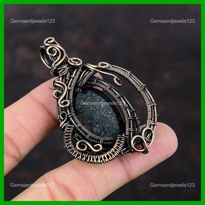 Venta de Pascua Ovalado Natural Marcasita Boho Alambre Envuelto Esposa Colgante Joyería Cobre Foto 1 de 4