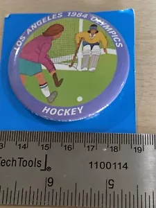 Los Angeles Olympics Vintage 1984 Field Hockey Logo Pinback Button - Bild 1 von 1
