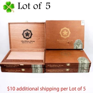 Lote de 5 StillWell Star Toro Aromático Nº 1 caja de cigarros de madera 11,5" x 8,5" x 1,5" - Imagen 1 de 12