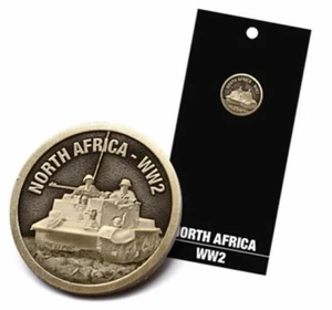 2624 WORLD WAR 2 WWII NORTH AFRICA ANTIQUE BRASS LAPEL PIN BADGE ON CARD ANZAC - Picture 1 of 1
