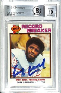 1979 Topps EARL CAMPBELL Signed Rookie Card #331 Graded Beckett BAS 10 Slabbed - Picture 1 of 3