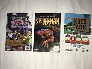 Lote de 3 folletos de instrucciones para Nintendo 64 Scooby Doo Classic Creep Capers Spiderman - Imagen 1 de 7