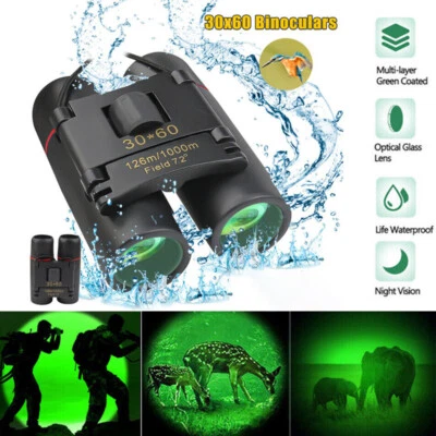 2024 NEW Military Army 30x60 Binoculars Day/Low Night Optic Goggles Hunting+Case - Image 1 of 4