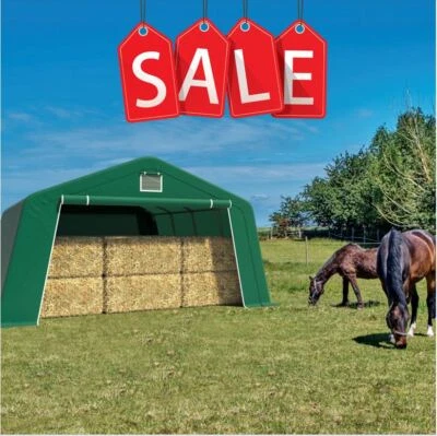 MARKENLOS Weidezelt Weideunterstand Garage Zeltgarage 3,3 x 6,2m 3x6m TOP ANGEBOT GRÜN