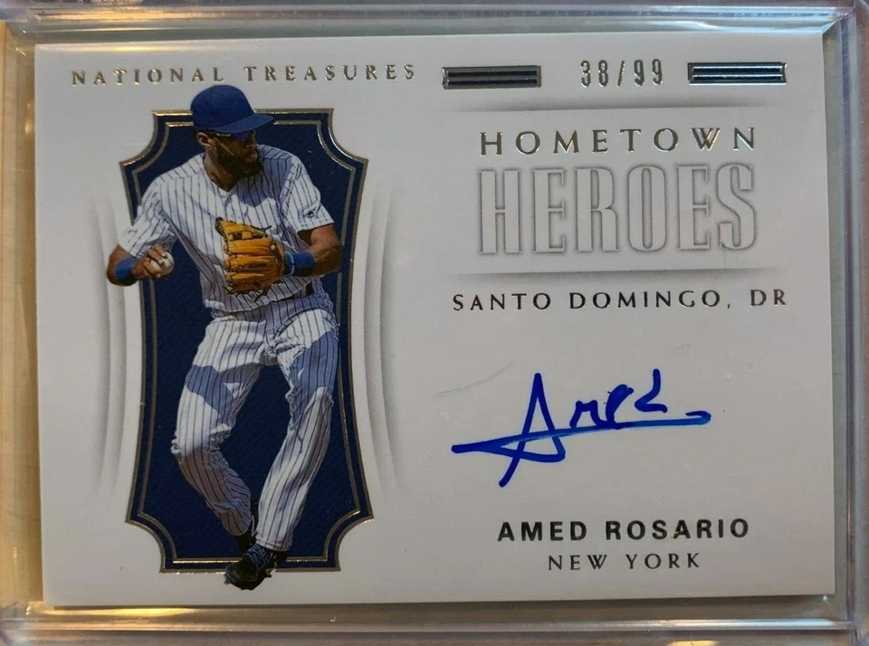 AMED ROSARIO 38/99 Auto Hometown Heroes 2018 Panini National Treasures METS - Image 1 of 1