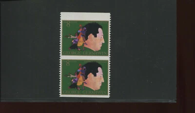 Scott 1484a George Gershin ERROR Imperforate Between Pair of 2 Stamps NH (1484-1 - Image 1 of 2