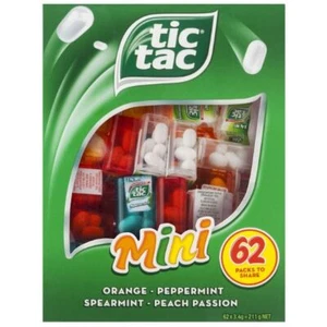 Tic Tac Mini Variety Mint Pack Orange Peach Passion 62 Packs - Picture 1 of 2