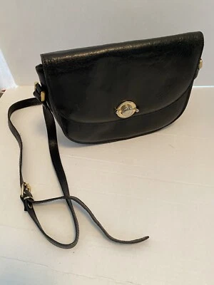 Bolso de Mano Michael Rome De Colección Negro Hecho en Italia Cuero Bolso de Hombro/Xbody Años 90 Y2K Foto 1 de 4