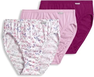 Brand new size 5/S Jockey Elance 3 pk. French Cuts 100% Cotton Floral/Berry - Picture 1 of 1