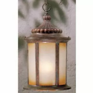 Royale Bronze And Brushed Cognac Glass Exterior Hanging Light - Picture 1 of 1